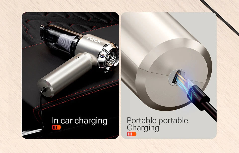 Portable Car Vacuum Cleaner with 8 Accessories - VaultHaus