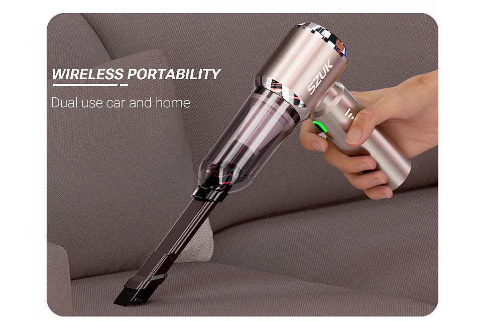 Portable Car Vacuum Cleaner with 8 Accessories - VaultHaus