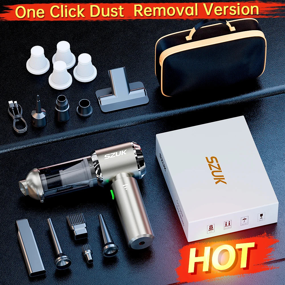 Portable Car Vacuum Cleaner with 8 Accessories - VaultHaus
