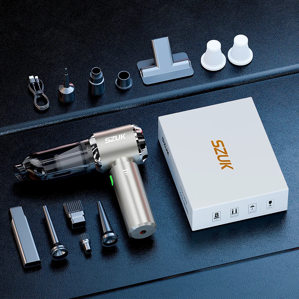 Portable Car Vacuum Cleaner with 8 Accessories - VaultHaus