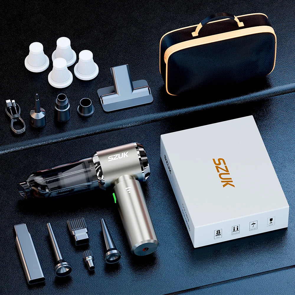 Portable Car Vacuum Cleaner with 8 Accessories - VaultHaus