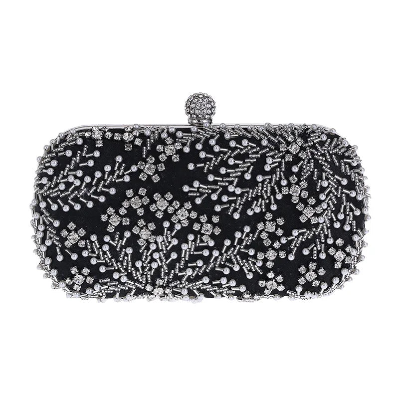 Pearl Embellished Evening Clutch Bag - VaultHaus
