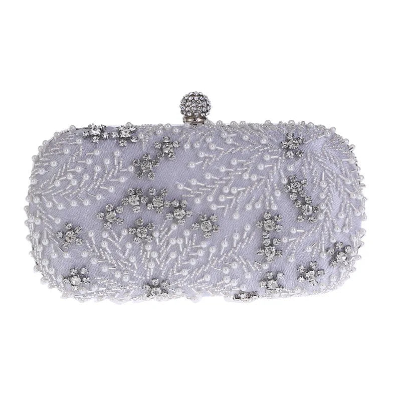 Pearl Embellished Evening Clutch Bag - VaultHaus