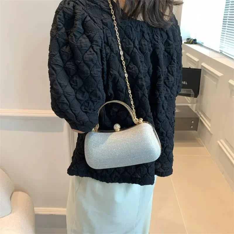 Rhinestone Evening Bag with Elegant Chain - VaultHaus