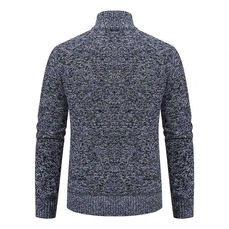 Solid Color Men's Fleece Sweater - Stylish Comfort