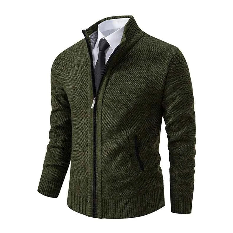 Solid Color Men's Fleece Sweater - Stylish Comfort