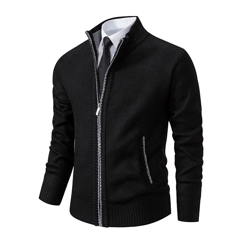 Solid Color Men's Fleece Sweater - Stylish Comfort - VaultHaus