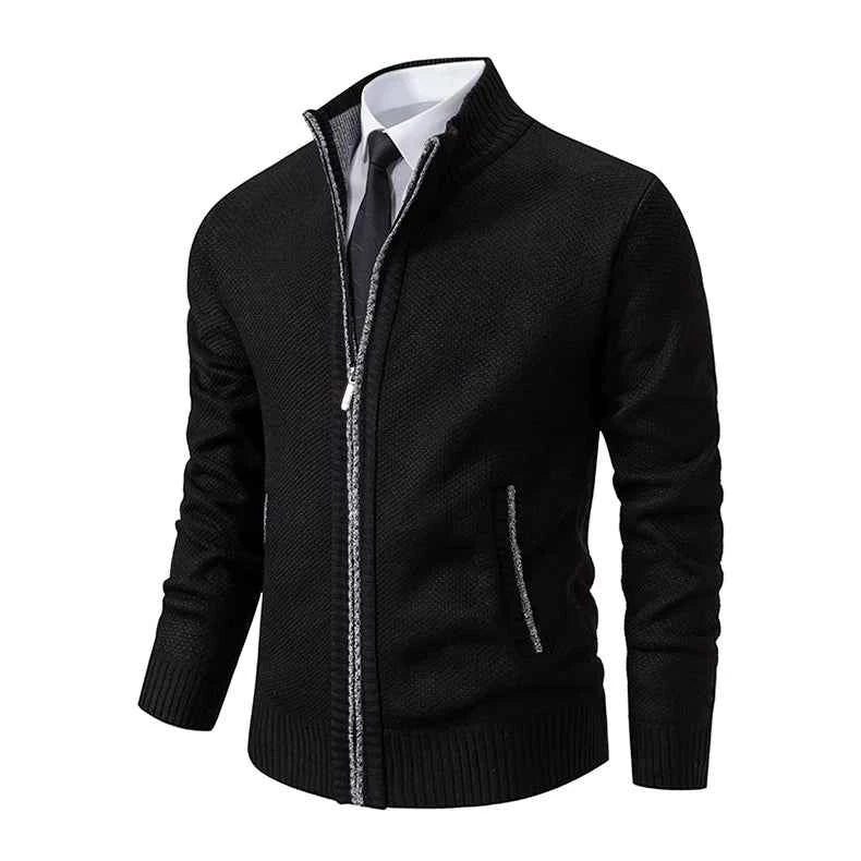 Solid Color Men's Fleece Sweater - Stylish Comfort