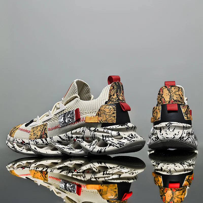 Men's Luxury Sneakers with Bold Artistic Design - VaultHaus