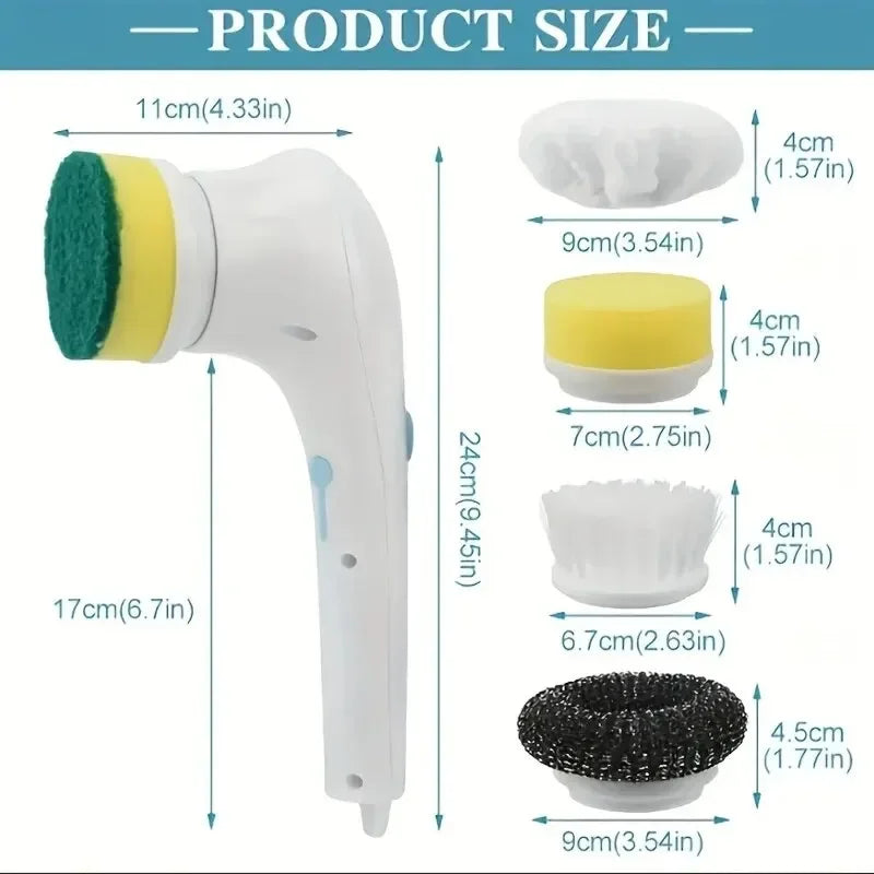 5 in 1 Cleaning Brush for Bathroom Scrubbing - VaultHaus