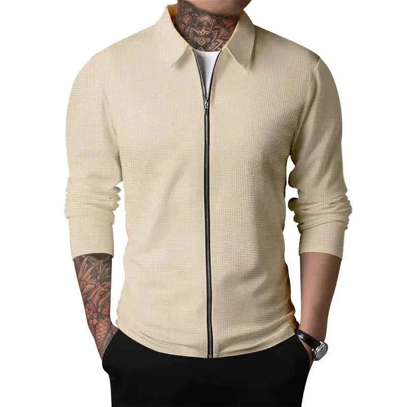 Solid Colour Casual Top Coat for Men