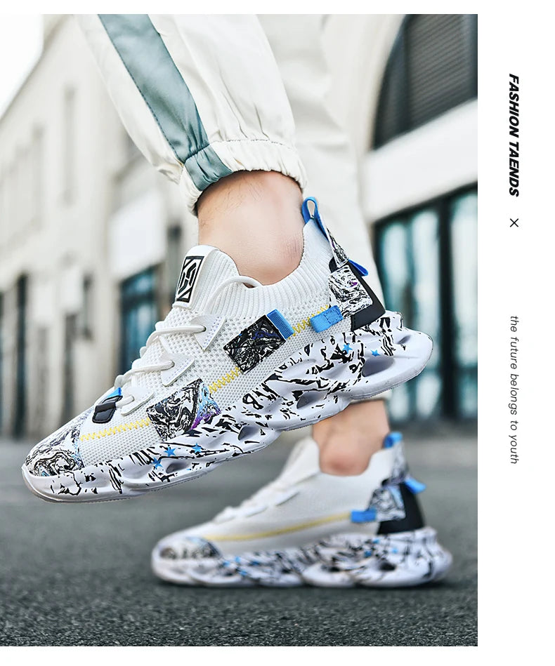 Men's Luxury Sneakers with Bold Artistic Design - VaultHaus