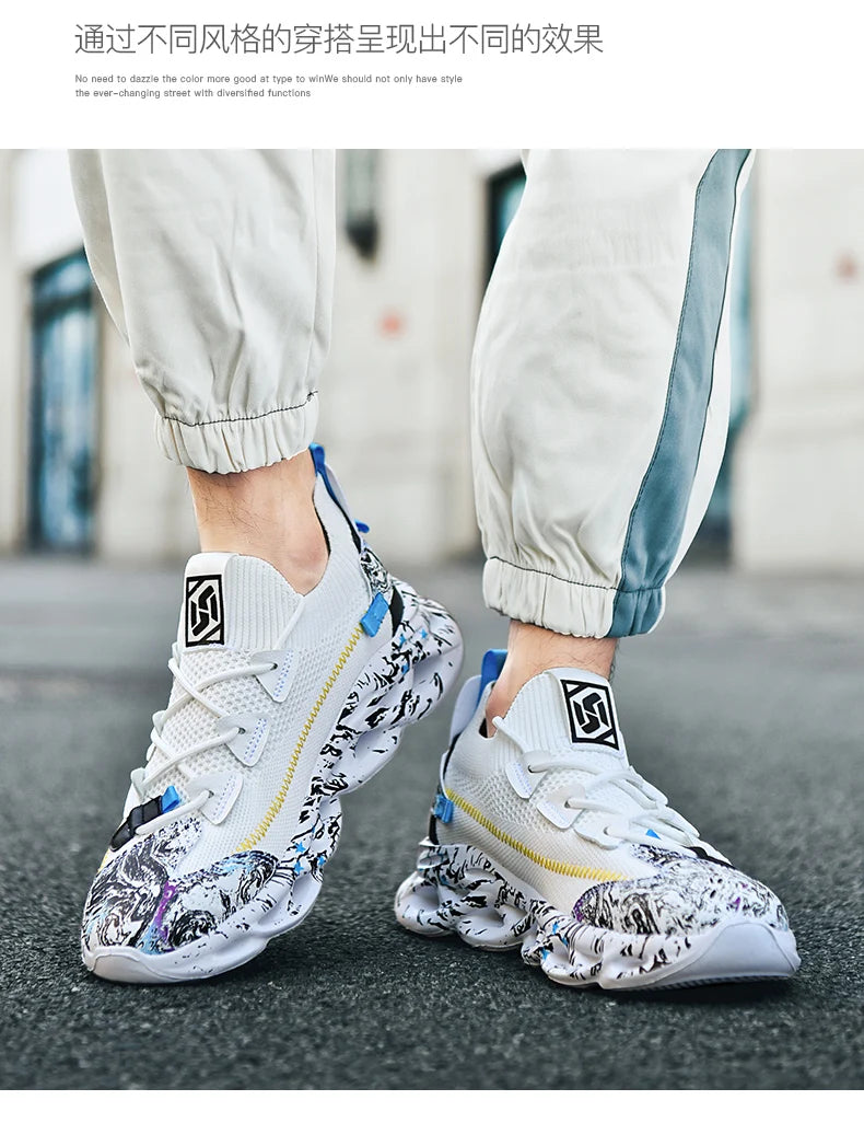 Men's Luxury Sneakers with Bold Artistic Design - VaultHaus