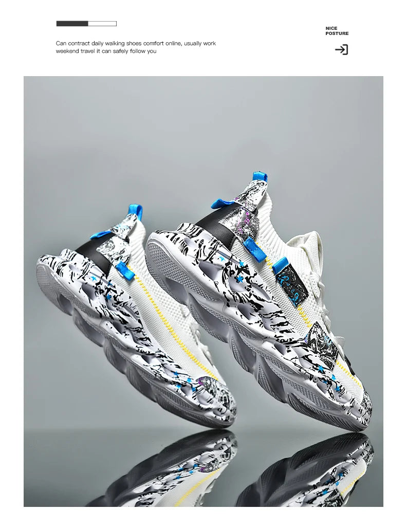 Men's Luxury Sneakers with Bold Artistic Design - VaultHaus