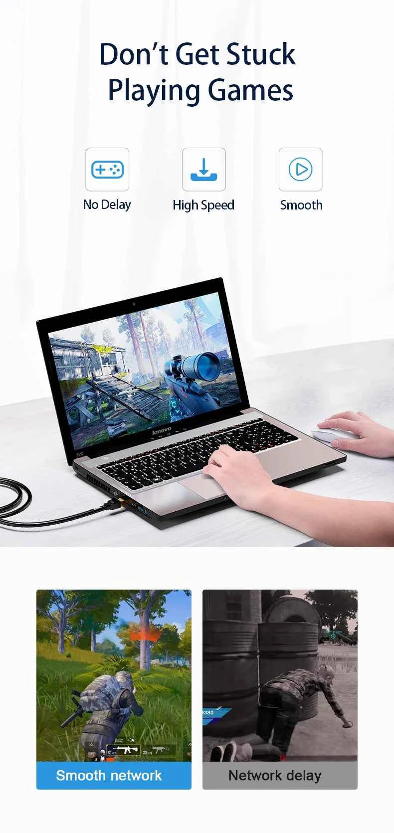 Gaming Ethernet Cable Cat8 40Gbps - Ultra Fast