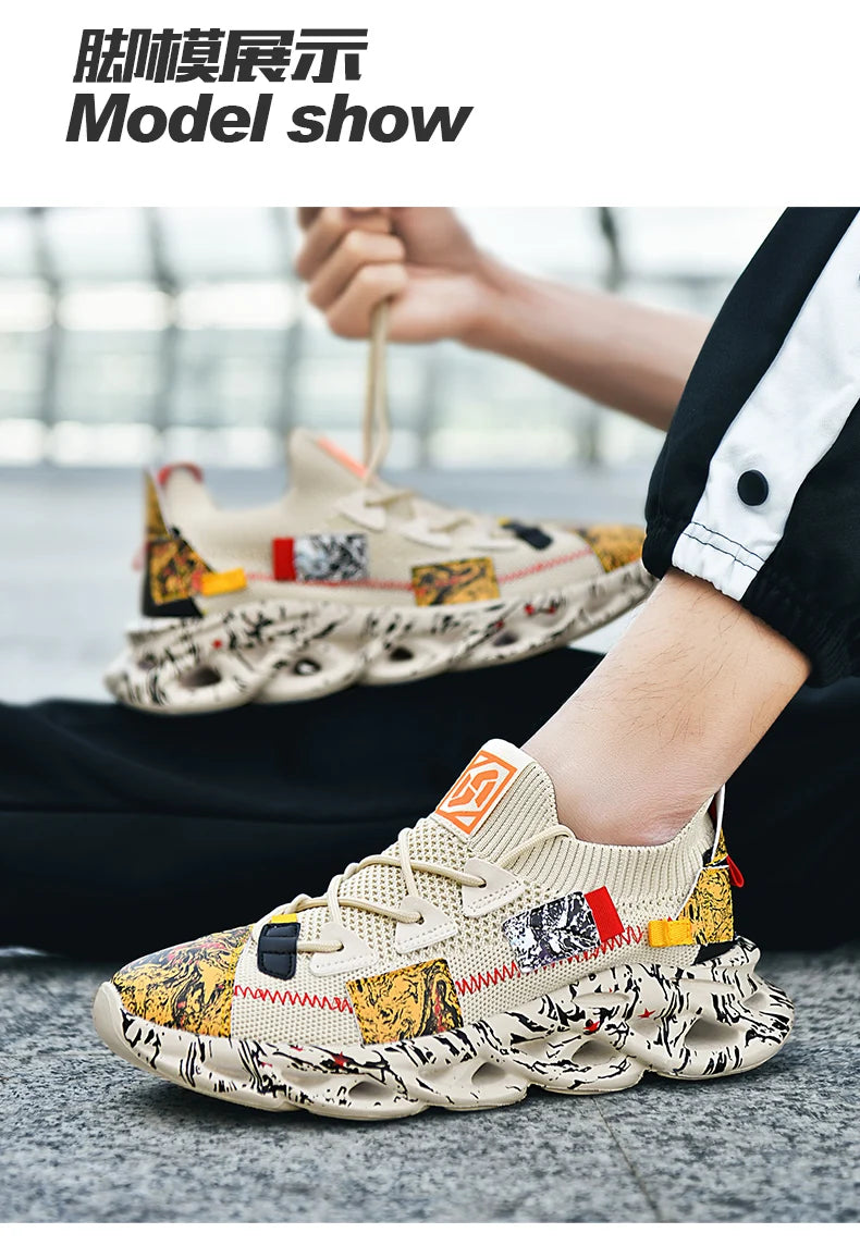 Men's Luxury Sneakers with Bold Artistic Design - VaultHaus