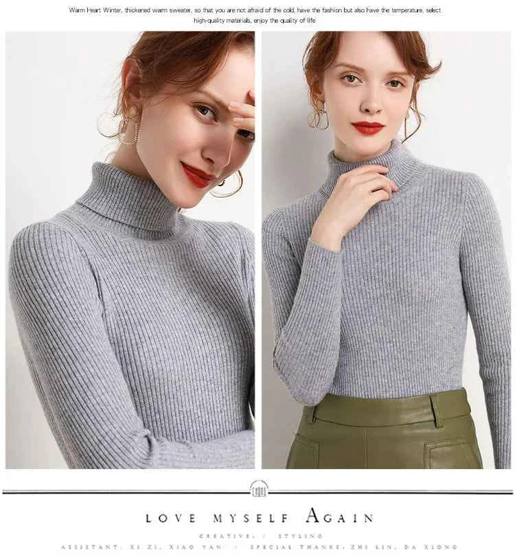 Autumn Winter Turtleneck Jumpers - Cozy & Chic