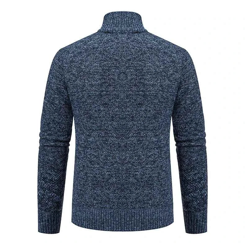 Solid Color Men's Fleece Sweater - Stylish Comfort