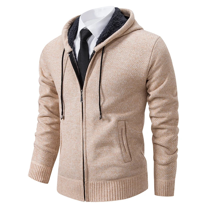 Solid Color Men's Fleece Sweater - Stylish Comfort - VaultHaus