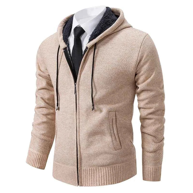 Solid Color Men's Fleece Sweater - Stylish Comfort