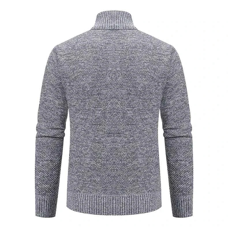 Solid Color Men's Fleece Sweater - Stylish Comfort