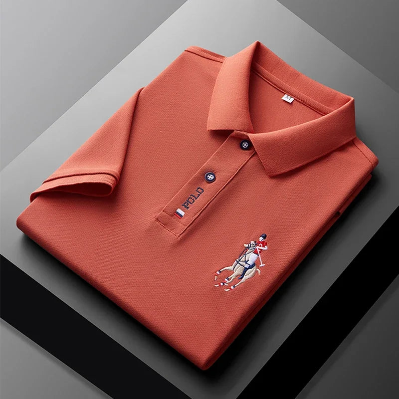 Men's Embroidered Casual Fashion Short Sleeved POLO Shirt Summer Comfortable Top - VaultHaus