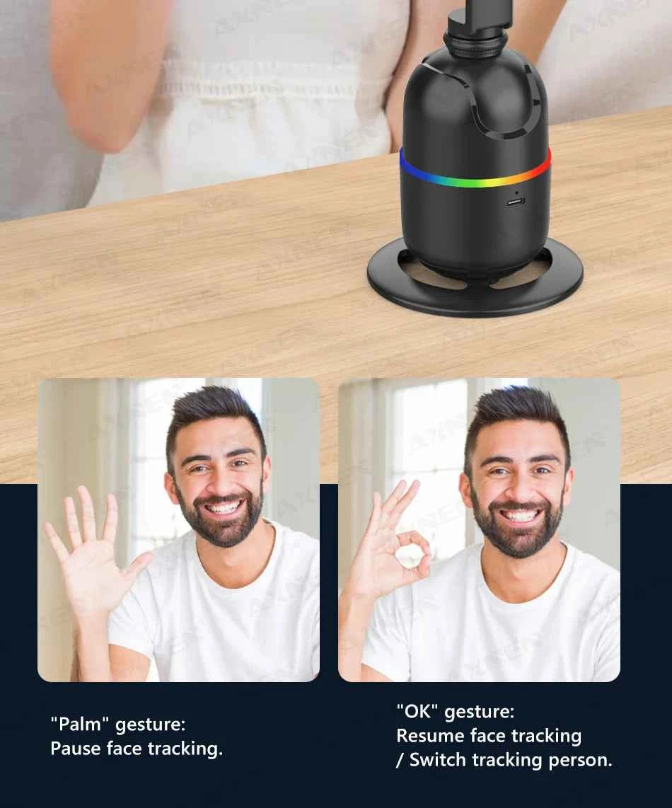 AI 360 Auto Rotate Selfie Stand for iPhone & Android