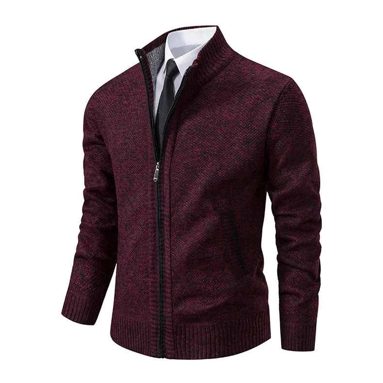 Solid Color Men's Fleece Sweater - Stylish Comfort