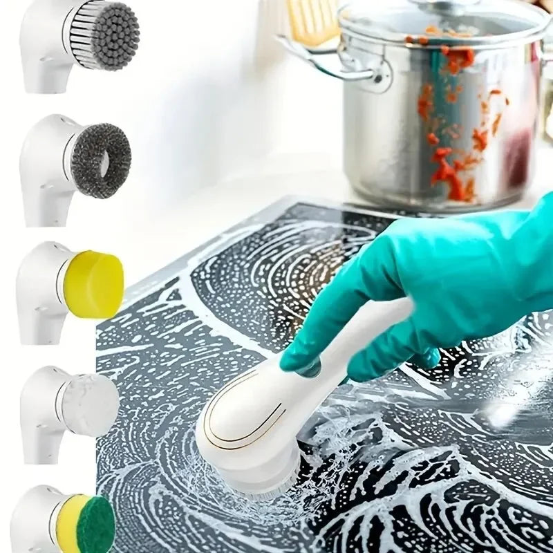 5 in 1 Cleaning Brush for Bathroom Scrubbing - VaultHaus