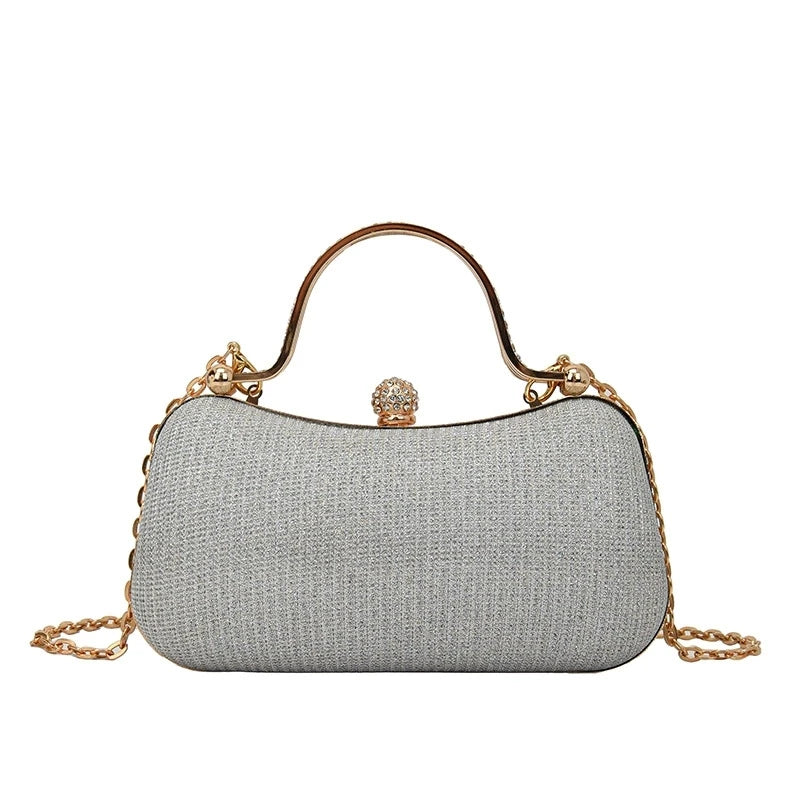Rhinestone Evening Bag with Elegant Chain - VaultHaus
