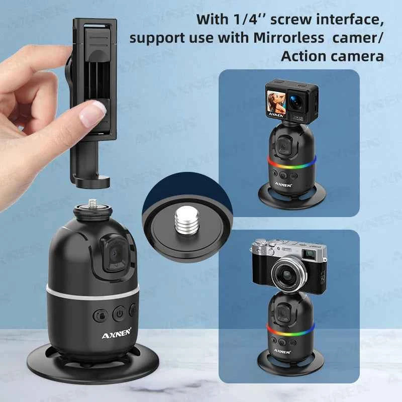 AI 360 Auto Rotate Selfie Stand for iPhone & Android