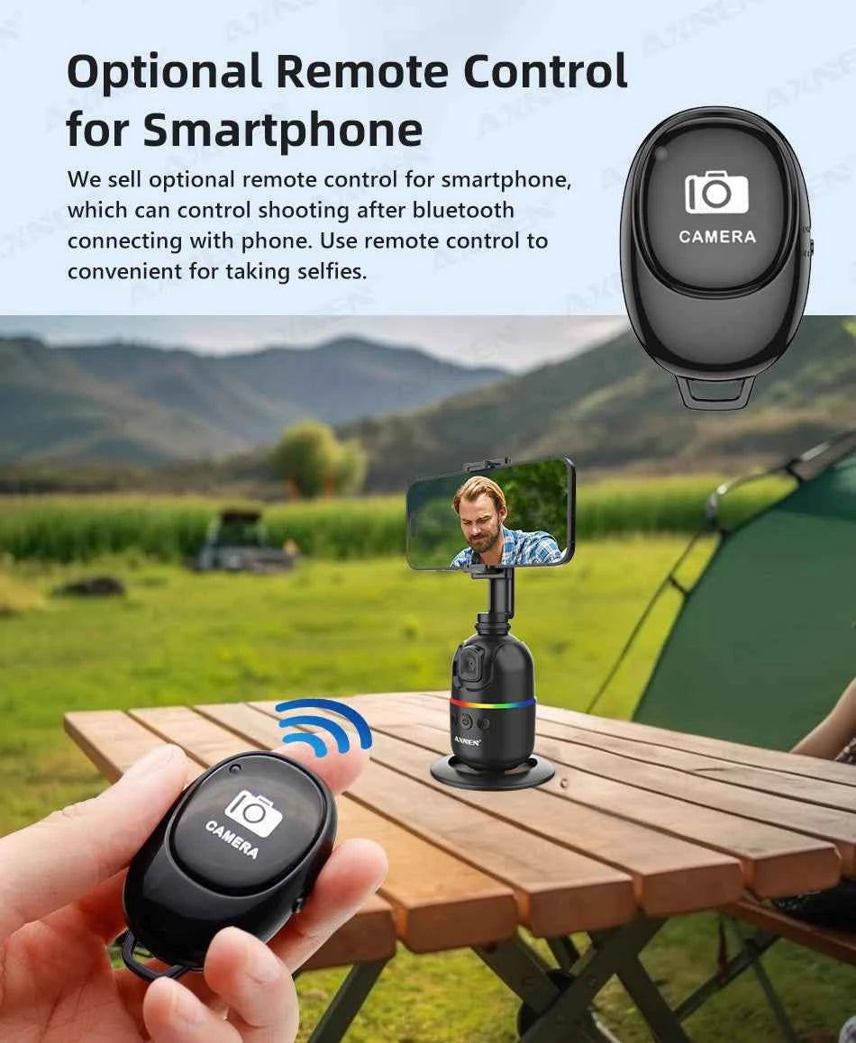 AI 360 Auto Rotate Selfie Stand for iPhone & Android
