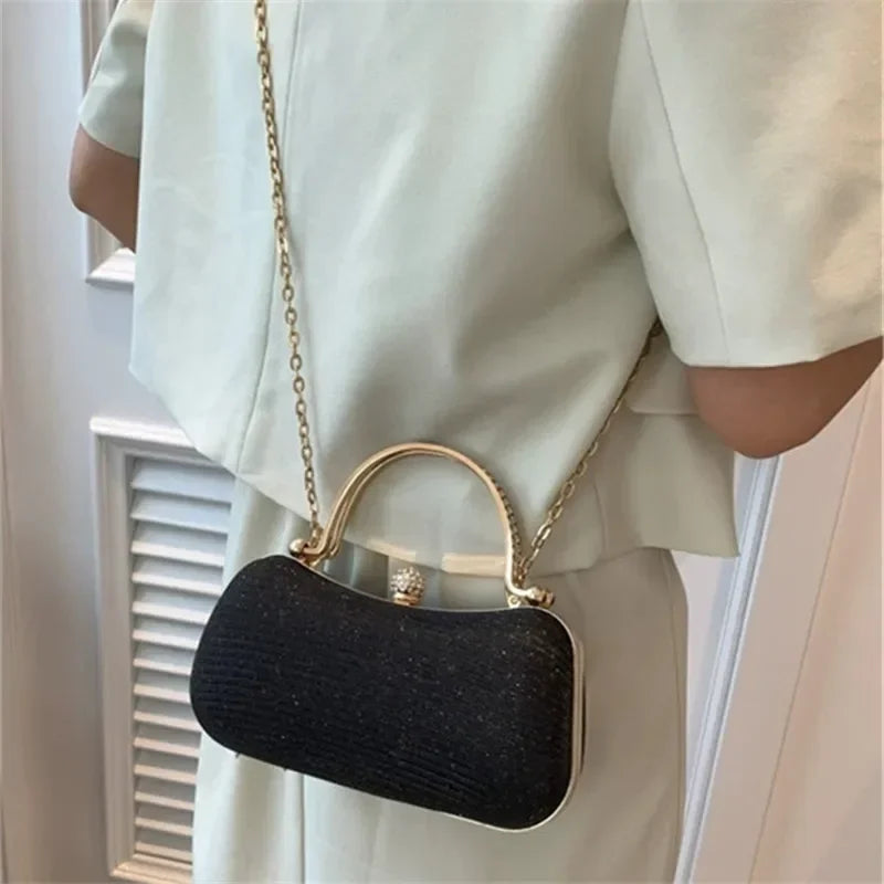 Rhinestone Evening Bag with Elegant Chain - VaultHaus
