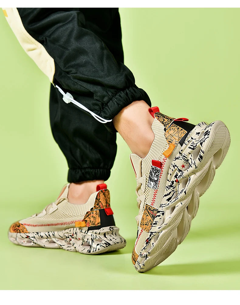 Men's Luxury Sneakers with Bold Artistic Design - VaultHaus