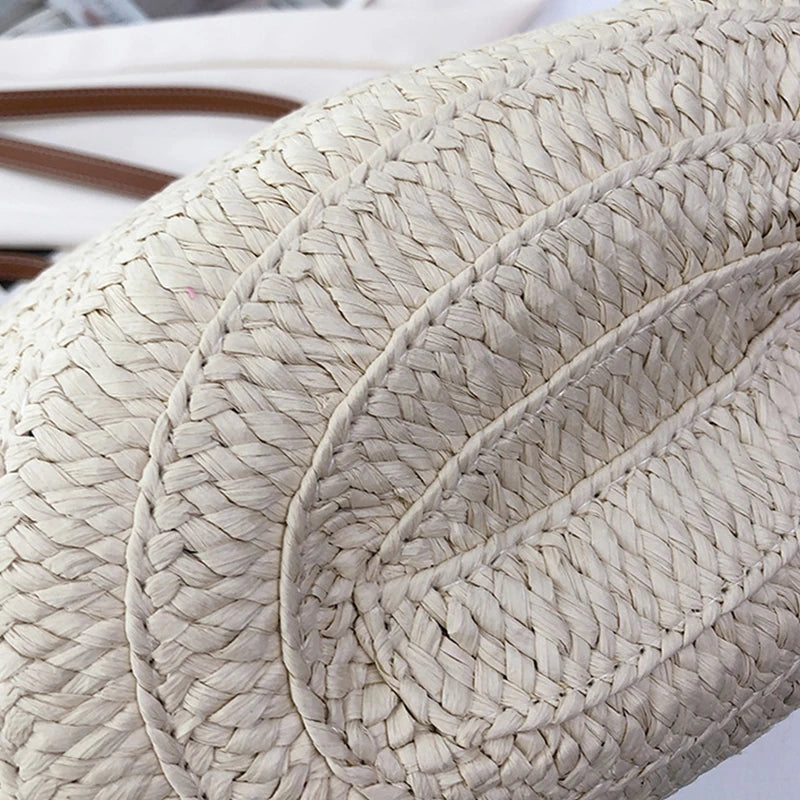 Luxury Woven Shopper Tote - Women's Large Capacity Straw Bag - VaultHaus