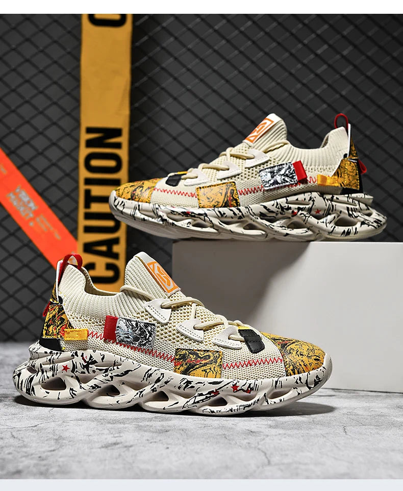 Men's Luxury Sneakers with Bold Artistic Design - VaultHaus