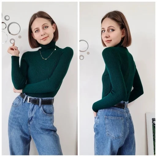 Autumn Winter Turtleneck Jumpers - Cozy & Chic
