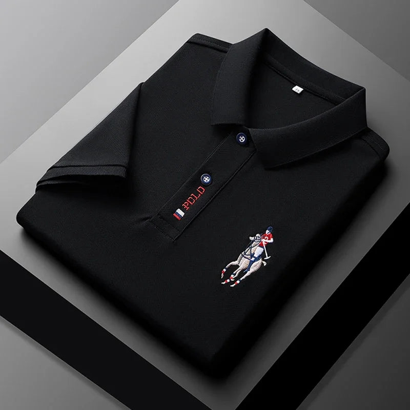 Men's Embroidered Casual Fashion Short Sleeved POLO Shirt Summer Comfortable Top - VaultHaus
