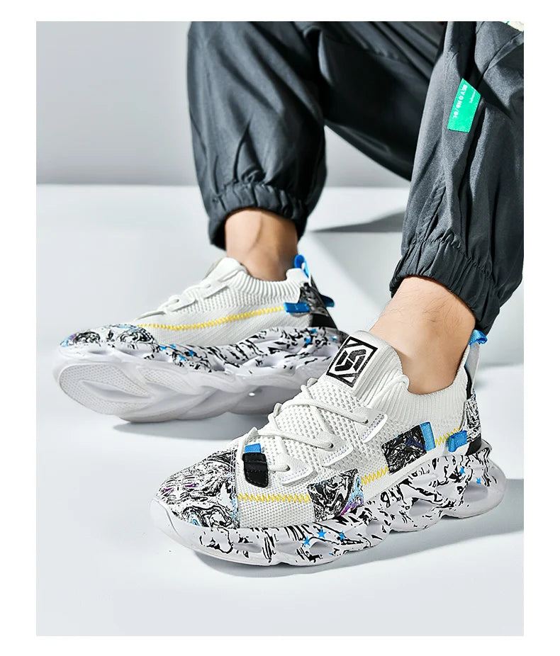 Men's Luxury Sneakers with Bold Artistic Design - VaultHaus