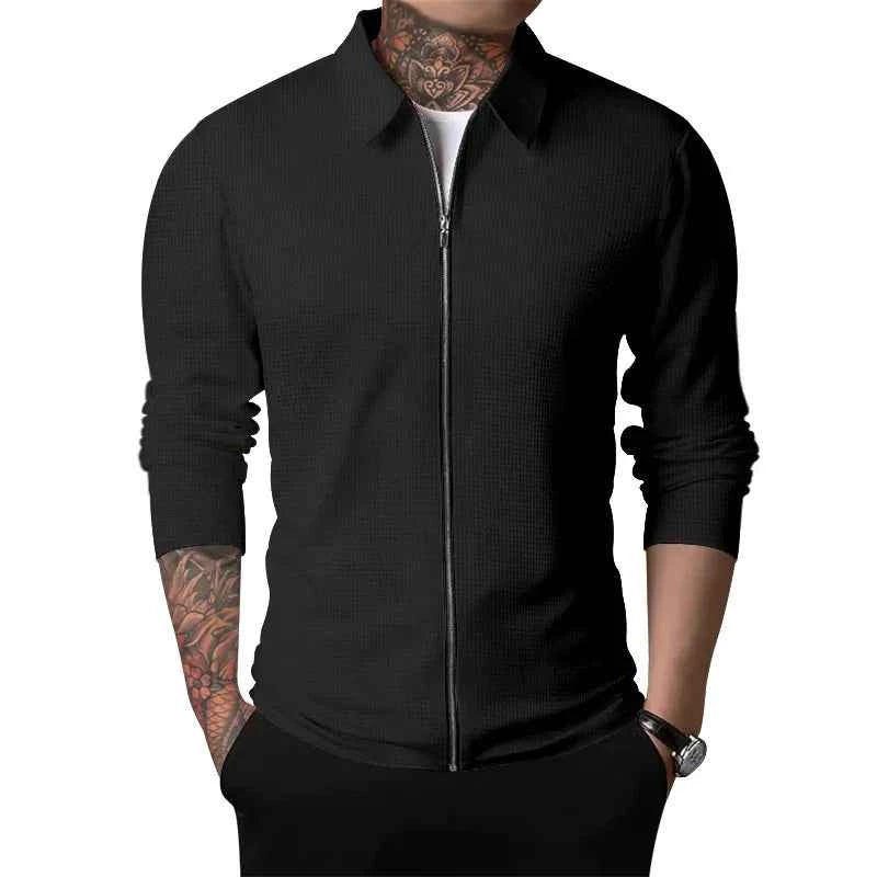 Solid Colour Casual Top Coat for Men