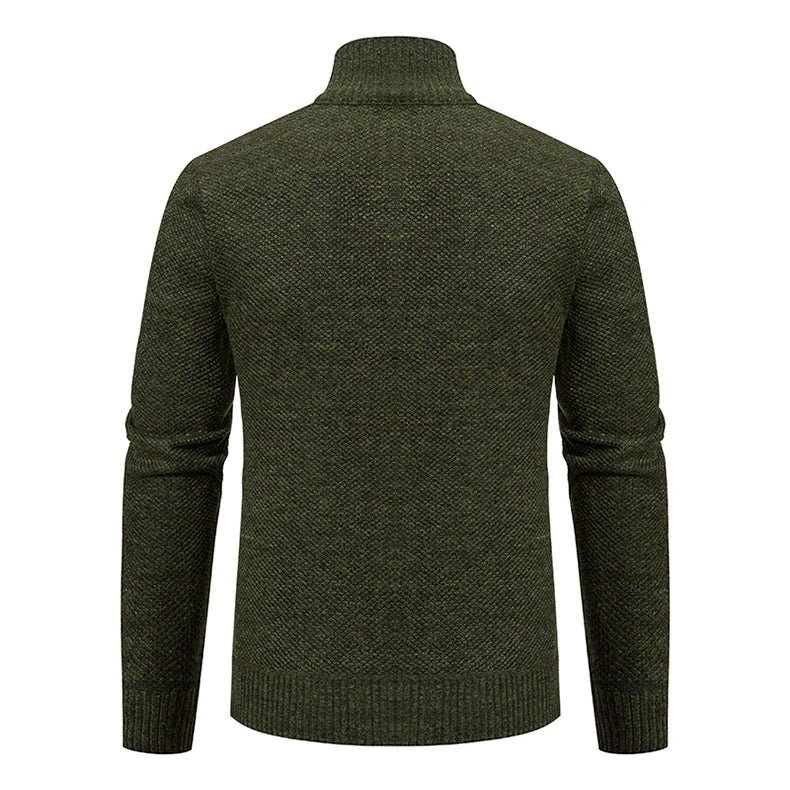 Solid Color Men's Fleece Sweater - Stylish Comfort - VaultHaus
