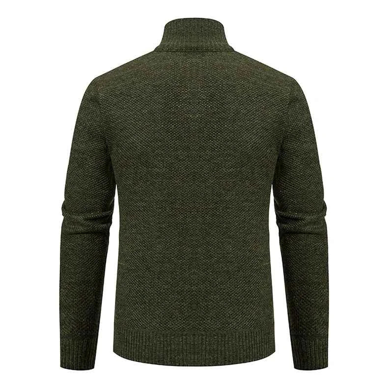 Solid Color Men's Fleece Sweater - Stylish Comfort