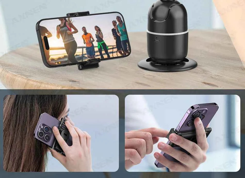 AI 360 Auto Rotate Selfie Stand for iPhone & Android