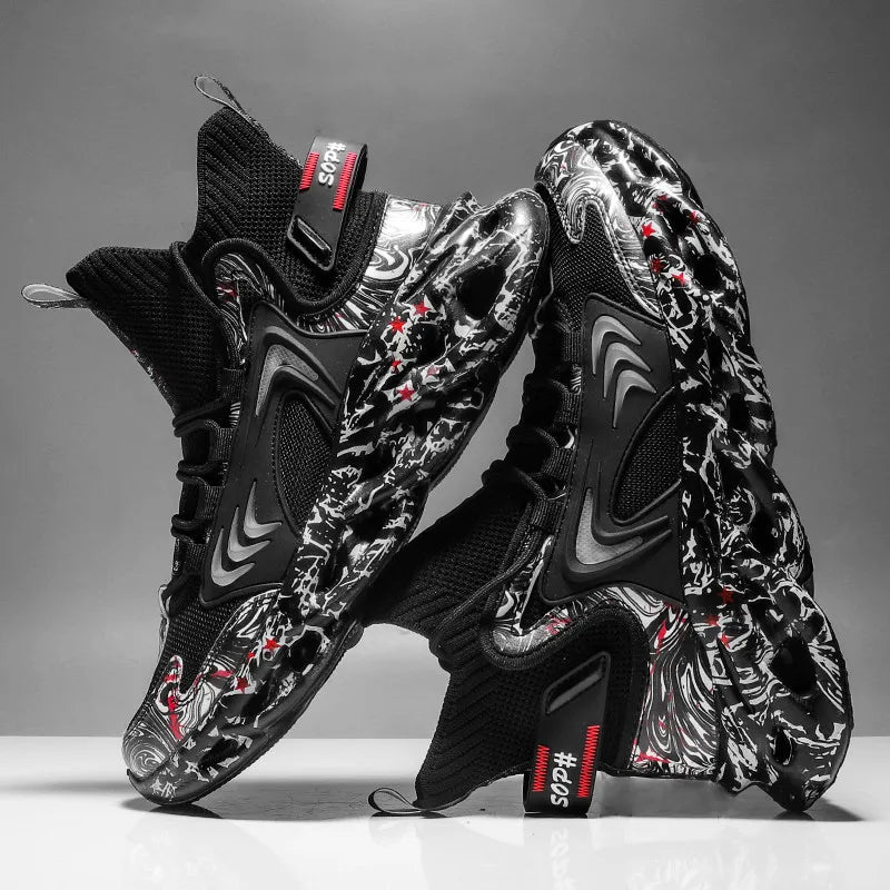 Men's Luxury Sneakers with Bold Artistic Design - VaultHaus