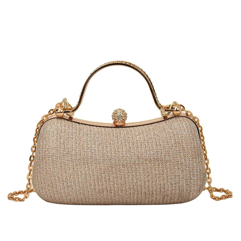 Rhinestone Evening Bag with Elegant Chain - VaultHaus