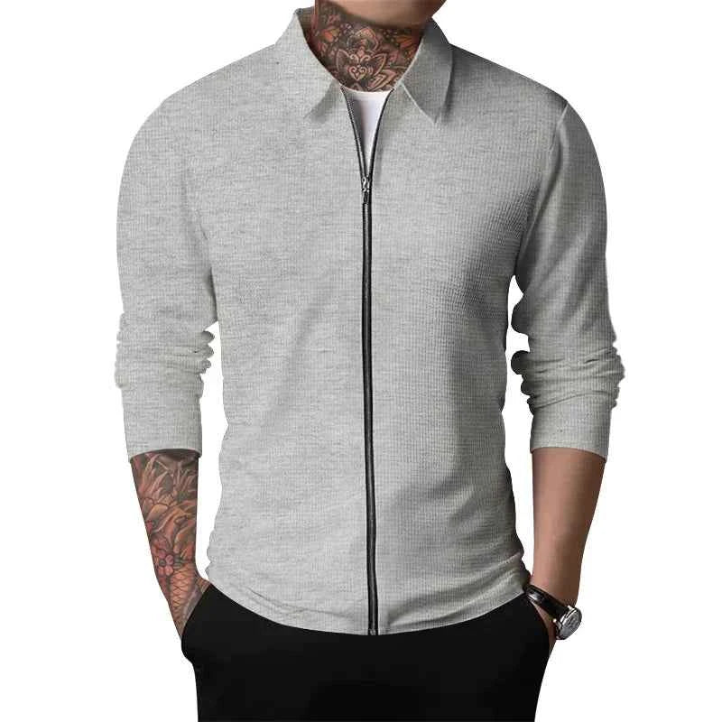 Solid Colour Casual Top Coat for Men