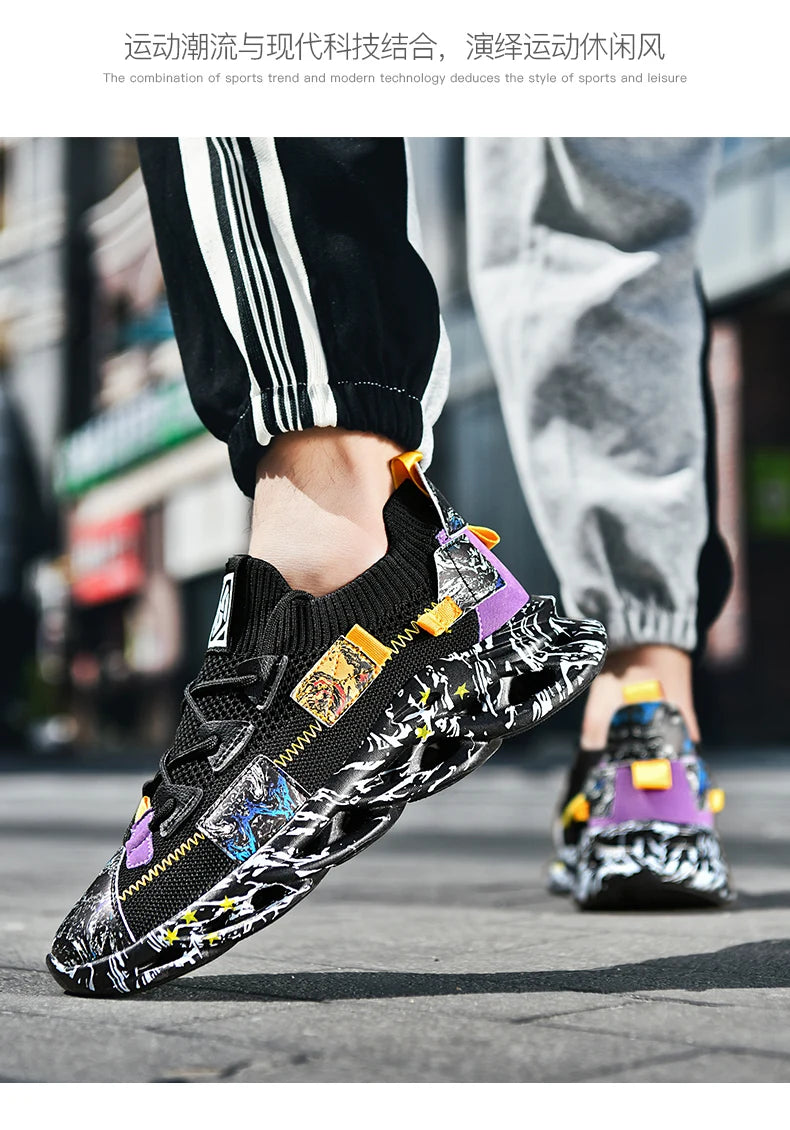 Men's Luxury Sneakers with Bold Artistic Design - VaultHaus