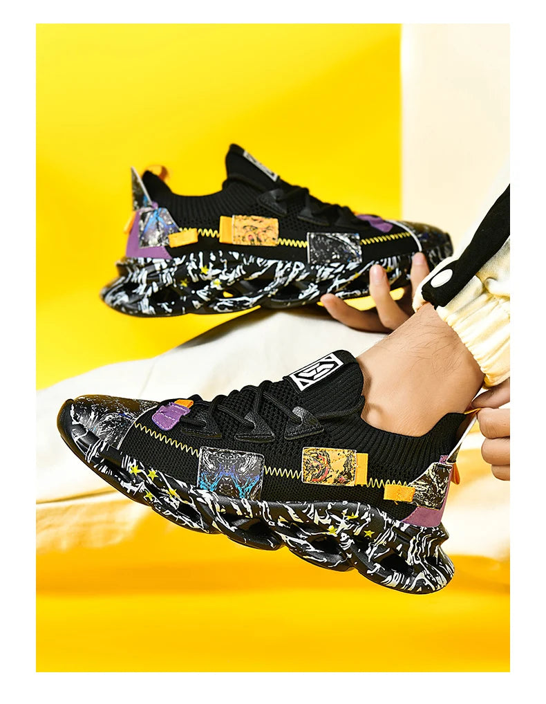 Men's Luxury Sneakers with Bold Artistic Design - VaultHaus
