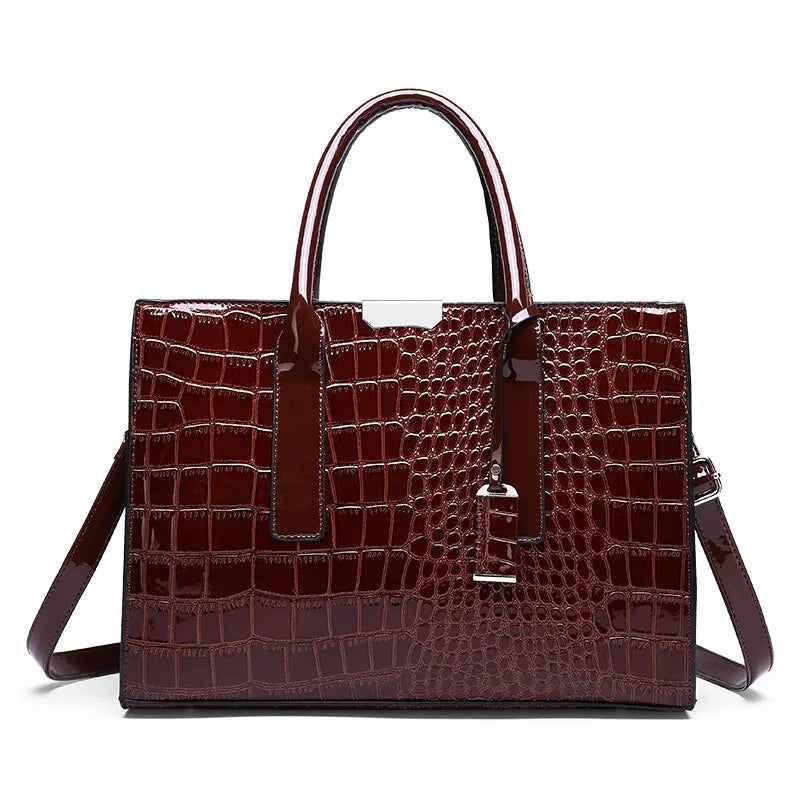 Women's Stylish Crocodile Print Tote Bag - VaultHaus