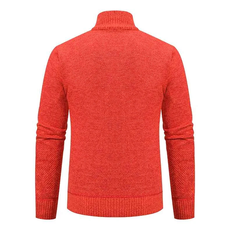 Solid Color Men's Fleece Sweater - Stylish Comfort